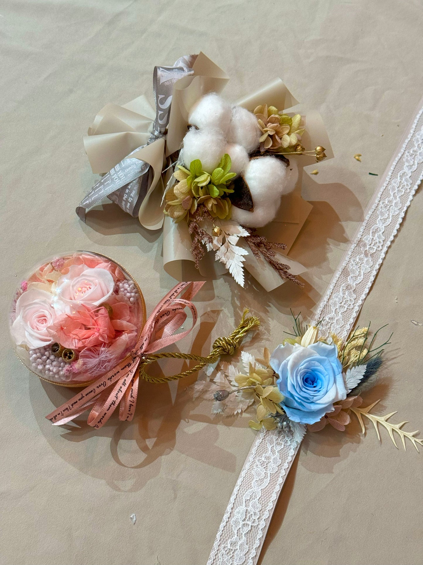 Natural Cotton Car Diffuser Bouquet