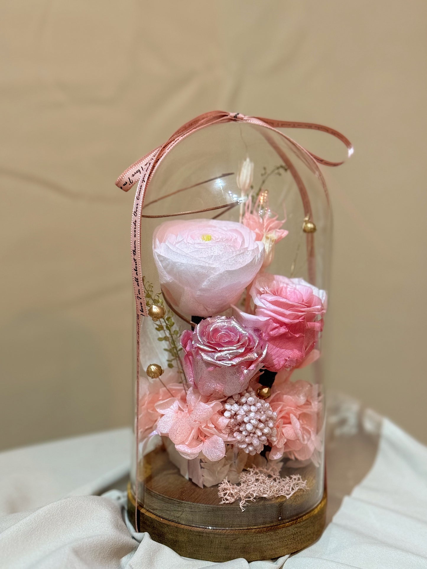 Pink Blossom - Preserved Flower Dome