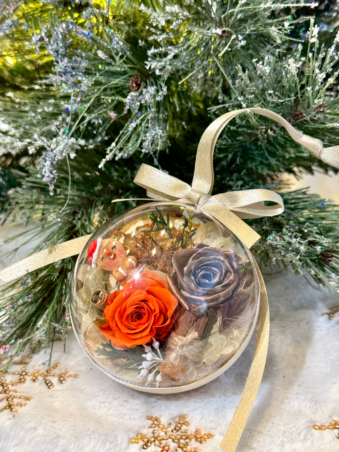 Preserved Rose Christmas Ornaments - Limited Edition Set