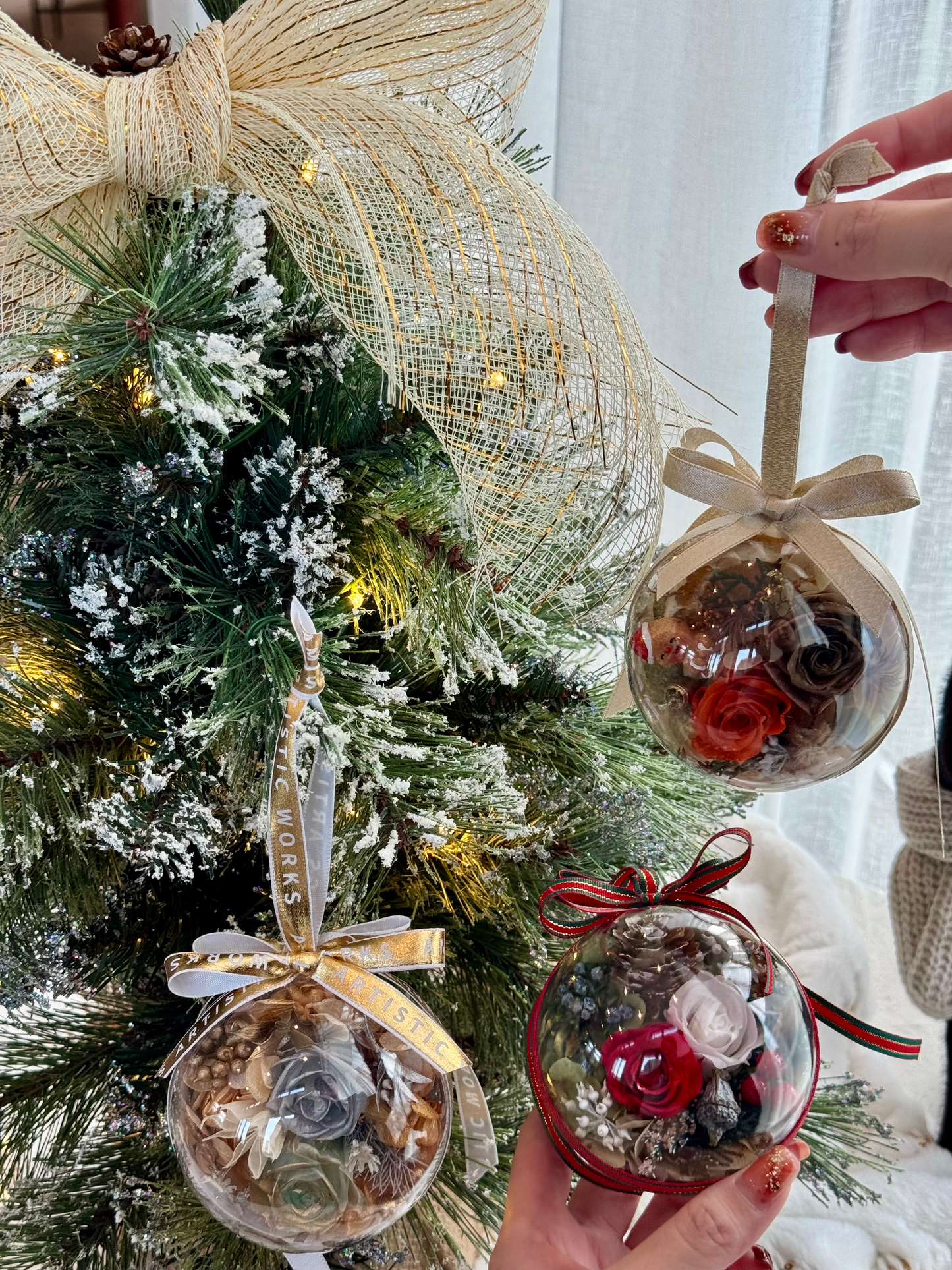Preserved Rose Christmas Ornaments - Limited Edition Set