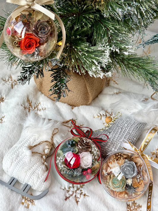 Preserved Rose Christmas Ornaments - Limited Edition Set