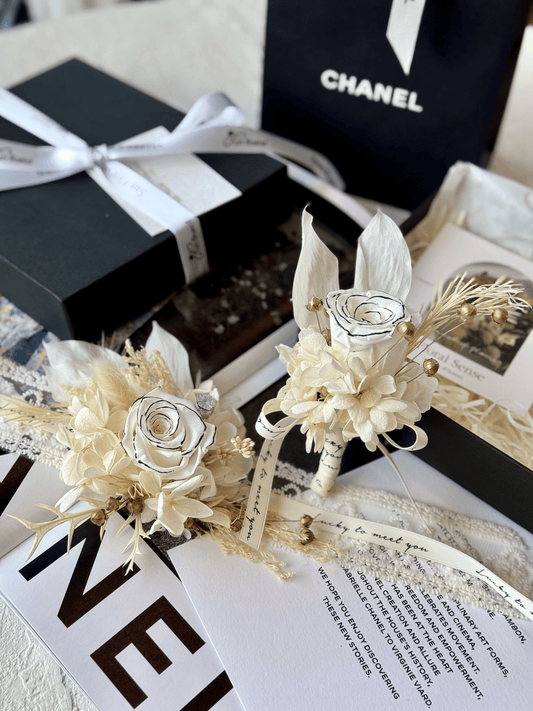 Preserved Floral Boutonnière Set