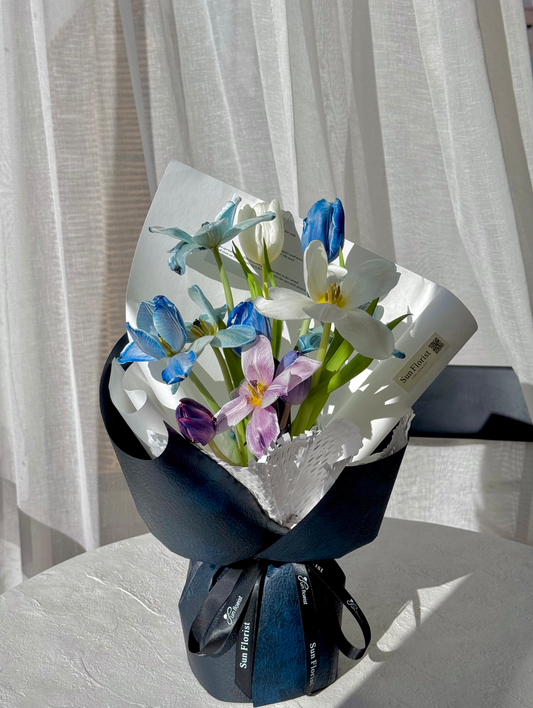 Navy Blue Tulips
